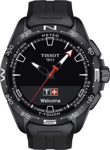 Horlogeband Tissot T121.420.47.051.03 / T1214204705103A / T603044328 Silicoon Zwart 22mm