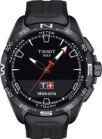 Horlogeband Tissot T121.420.47.051.03 / T1214204705103A / T603044328 Silicoon Zwart 22mm