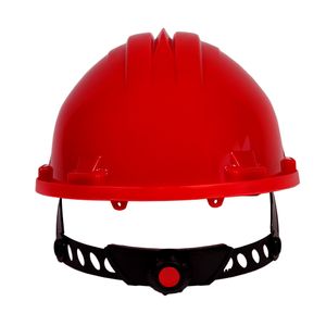 Veiligheidshelm met verstelbare draaiknop - Rood