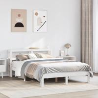 Bedframe met hoofdeinde zonder matras 140x190 cm wit