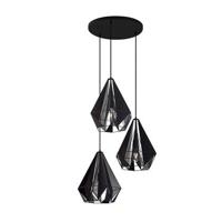 QAZQA Industriële hanglamp zwart met mesh 3-lichts - Carcass