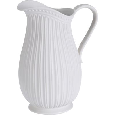 Karaf/schenkkan/vaas van mat wit keramiek 24 cm