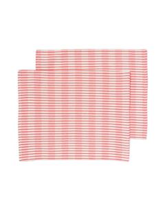 HEMA Placemats Katoen 35x45 Roze Met Strepen - 2 Stuks (multi)