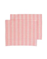 HEMA Placemats Katoen 35x45 Roze Met Strepen - 2 Stuks (multi)