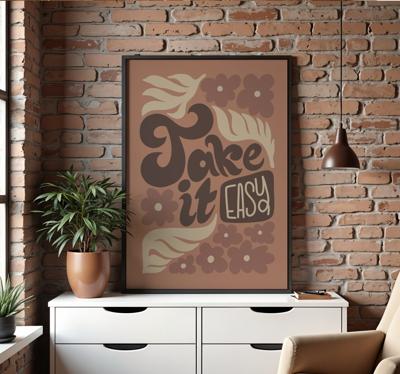 take it easy poster met tekst