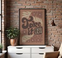 take it easy poster met tekst