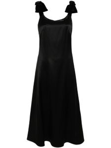 Chloé robe mi-longue en satin à détail de nœud - Noir