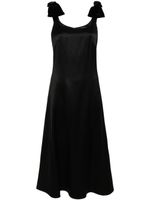 Chloé robe mi-longue en satin à détail de nœud - Noir