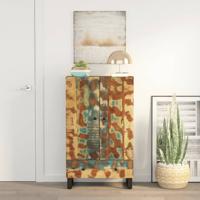 Hoge kast met lade 60x33x100 cm gerecycled hout en ijzer
