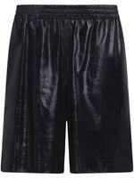 Marni short en cuir à taille élastiquée - Noir