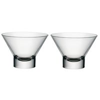 Set van 2x stuks ijs/sorbet coupes op voet van glas 370 ml - thumbnail