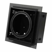 Zwart trimless armatuur inbouw voor AR111 LED spot draaibaar en kantelbaar, wordt volledig in het stucwerk gemonteerd
