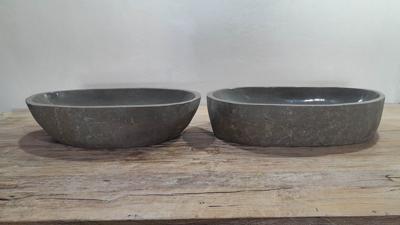 Riviersteen waskommen set RXL250301AB, 66x36x15 cm