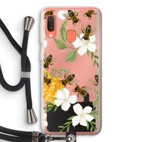 No flowers without bees: Samsung Galaxy A20e Transparant Hoesje met koord