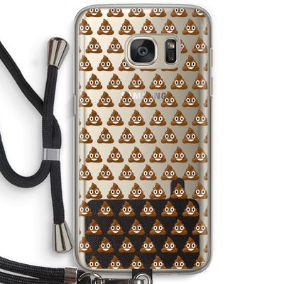 Poop emoji: Samsung Galaxy S7 Transparant Hoesje met koord