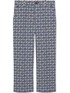 Gucci Kids pantalon en jacquard à coupe droite - Bleu