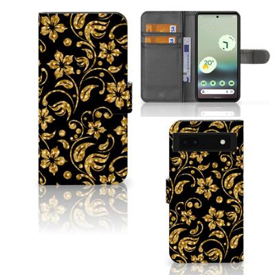 Google Pixel 6A Hoesje Gouden Bloemen Google Pixel 6A Hoesje Gouden Bloemen