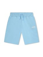 Kenzo Kids short en coton à logo imprimé - Bleu