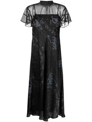 sacai x Eric Haze robe à logo imprimé - Noir