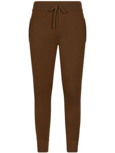 Dolce & Gabbana pantalon en laine vierge à coupe fuselée - Marron