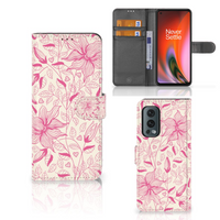 OnePlus Nord 2 5G Hoesje Pink Flowers - thumbnail