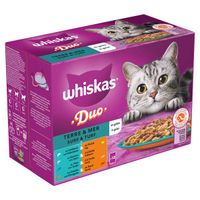 Whiskas 1+ Duo Surf & Turf in gelei multipack (12 x 85 g) 4 verpakkingen (48 x 85 g)