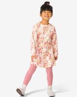 HEMA Kinderjurk rib bloemen ecru (ecru)