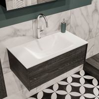 Mondiaz Lush Cloud badmeubel antraciet 80 cm 1 lade solid surface enkele spoelbak midden 1 kraangat