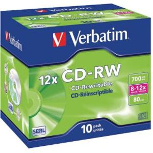 Verbatim CD-RW 8X 10st. Jewelcase