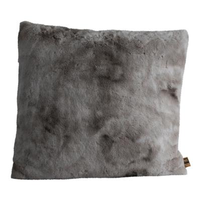 Linnen Grijs Faux Fur Kussen Vierkant L