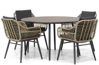 Coco Leonardo/Matale 125 cm rond dining tuinset 5-delig - thumbnail