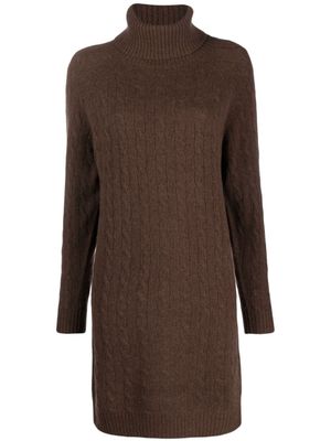 Polo Ralph Lauren robe en maille torsadée à col roulé - Marron