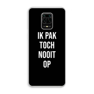 Ik pak nooit op - Zwart: Xiaomi Redmi Note 10 Lite Transparant Hoesje