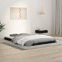 Bedframe massief grenenhout zwart 120x190 cm - thumbnail