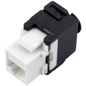 TRU COMPONENTS RJ45-koppeling, Cat. 6a 93038C361 Koppeling, recht Aantal polen 8 Zwart, Wit 1 stuk(s)