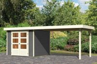 Woodfeeling | Tuinhuis Askola 3,5 met Overkapping 2,8 | Terragrijs