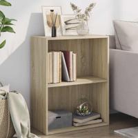 Boekenkast 2 schappen 60x30x76,5 cm bewerkt hout sonoma eiken