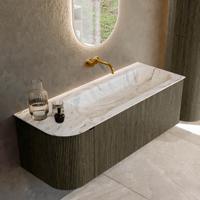 Badmeubel Mondiaz Kurve-Dlux | 125 cm cm | Meubelkleur Shadow | Wastafelkleur Glace | Solid surface | Wasbak rechter zijde spoelbak | Zonder kraangat(en) Badmeubel Mondiaz Kurve-Dlux | 125 cm cm | Meubelkleur Shadow | Wastafelkleur Glace | Solid surface | Wasbak rechter zijde spoelbak | Zonder kraangat(en)
