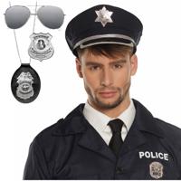 Politie agent verkleed set - 4 delig - volwassenen - politiepet en accessoires