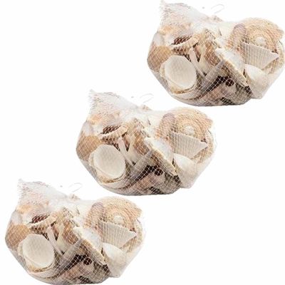 Set van 3 zakjes hobbymateriaal schelpen 400 gram Set van 3 zakjes hobbymateriaal schelpen 400 gram