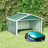 VidaXL Overkapping voor robotmaaier 92x97x63 cm staal groen