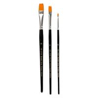 Creativ Company Gold line penselen, afm 2+8+12, l: 16,5-19 cm, b: 3-12 mm, plat, 3 stuk/ 1 doos