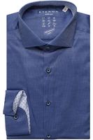 ETERNA Super Slim Overhemd blauw, Gestructureerd