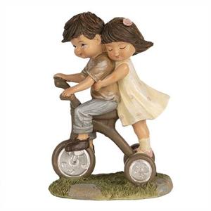 Clayre & Eef Beeld Kinderen 14 cm Bruin Polyresin