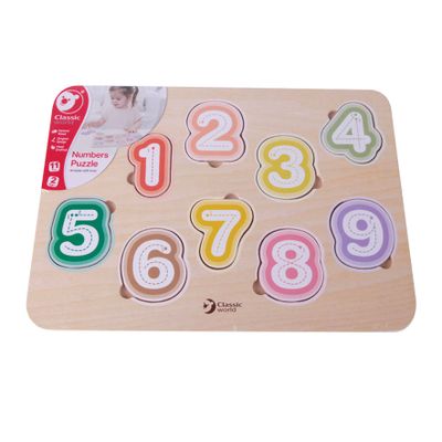 Classic World world houten puzzel cijfers