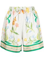 Casablanca short en soie à fleurs