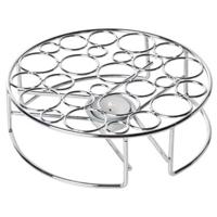 Rechaud warmhouder - chroom - metaal - ?20 cm - theepot/pan - met waxinelichtje