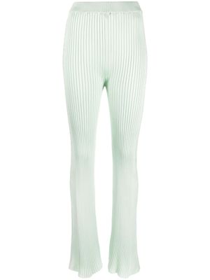 Jil Sander pantalon évasé à design plissé - Vert