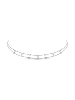 Yoko London collier Trend en or blanc 18ct orné de diamants et perles - Argent
