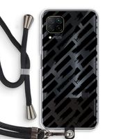 Zwarte vegen: Huawei P40 Lite Transparant Hoesje met koord